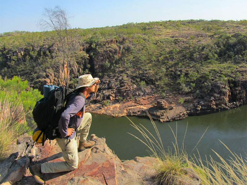 Our friend and client Rob Speld - surveying the Katherine Gorge wilderness on his and Jacky's epic Darwin to Broome 4wd camper vacation