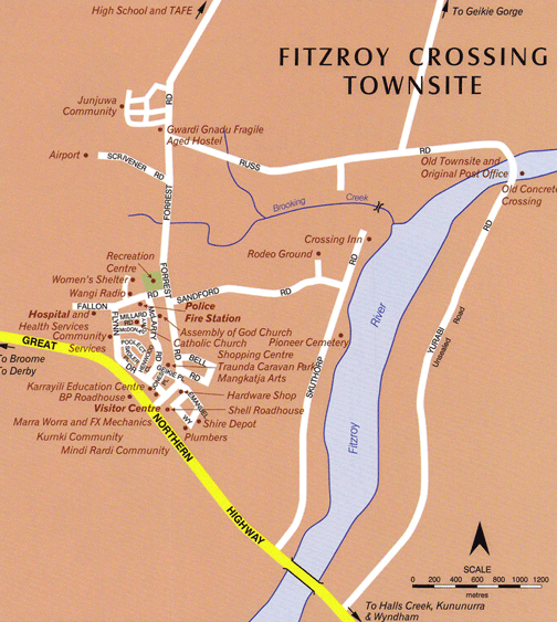 Map Australia Fitzroy Crossing Township | Credits Gecki Gorge Cruises