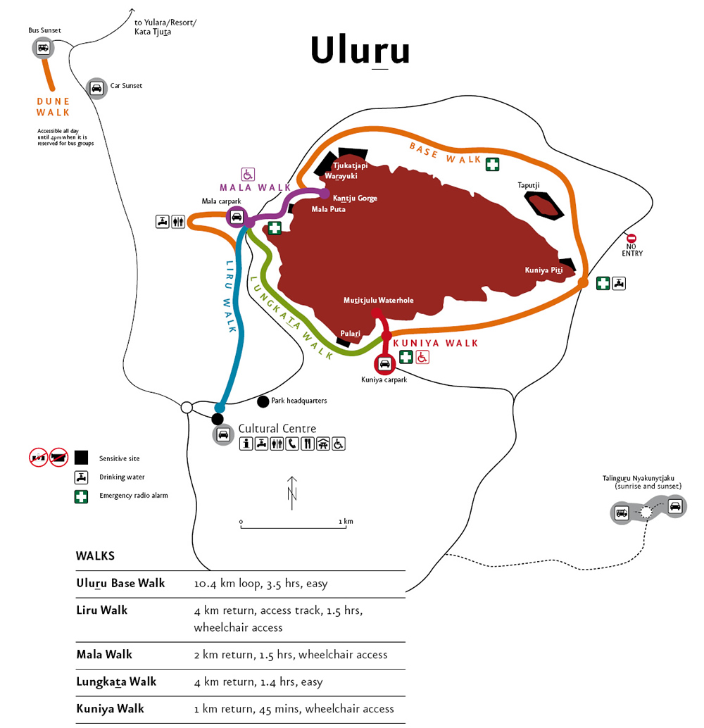 Map of Uluru walks