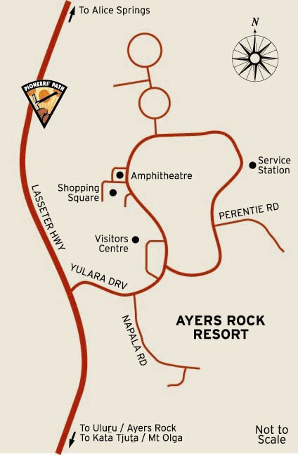 Map of Ayers Rock Resort at Yulara Northern Territory Australia - Credit NTTC