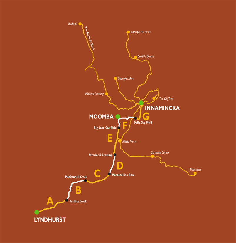 Map of Strzelecki Track Australia | credit Outbacktravellers 
