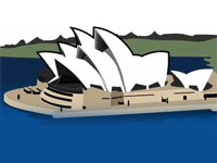 The Opera House on Sydney harbour  | New South Wales |Australia       |  Graphics by Goholi Team �
