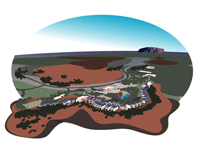 Ayers Rock Resort is in the  very small Yulara township a bit away for Uluru rock        |  Graphics by Goholi Team �