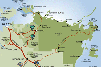 Map of Top End Australia    |  Photo: NTTourism