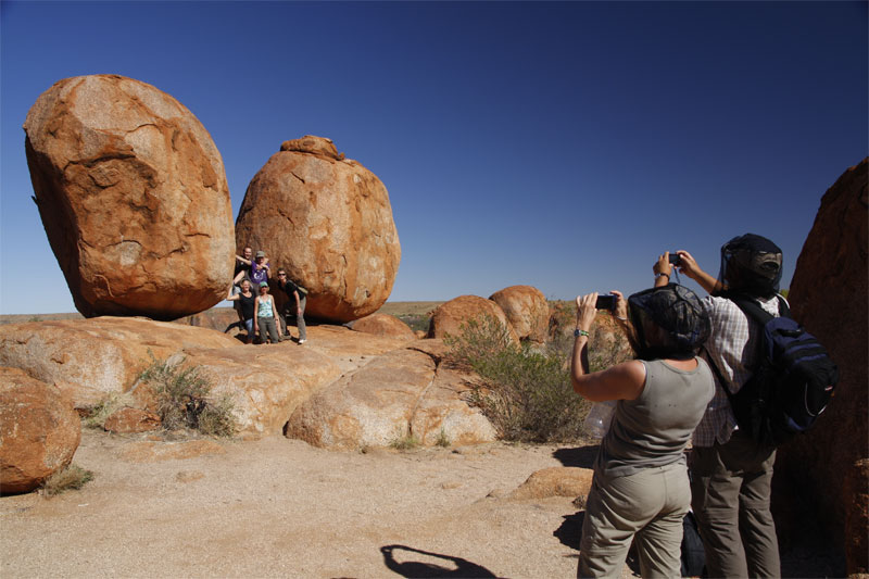 Hero tag - Devils Marbles on the Stuart Highway | Credits Matt with his children thanks buddy