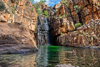Southern Rockhole is a seasonally flowing waterfall in Nitmiluk National Park |Southern Rockhole is located on the Windolf bush walking track  |  Credits Parks Australia