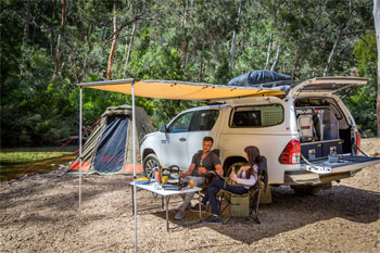One of the most popular 4wd camper rentals is this Hilux with ground camping gear for 5