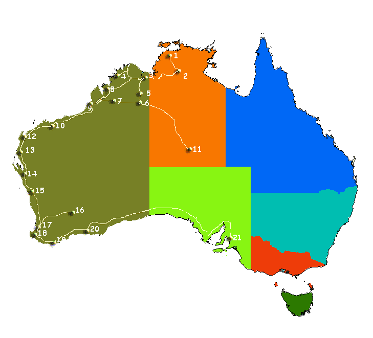 Map of Australia | Road trips | Graphic RBerude © 