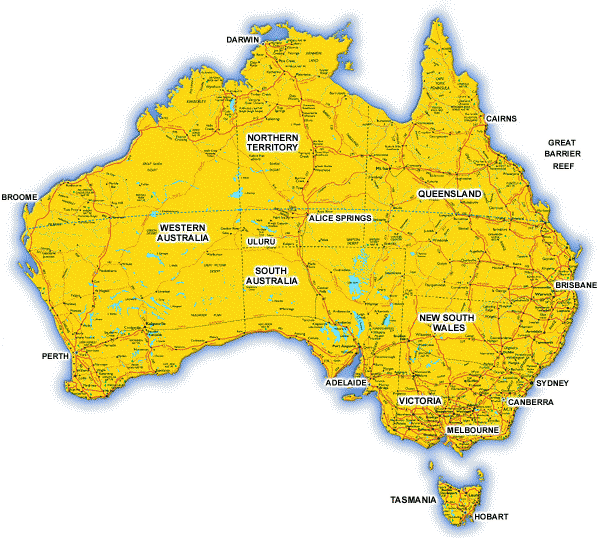 Map of Australia  |  Road trips | Graphic ©