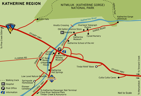 Map of Katherine region and Nitmiluk National Park with Katherine Gorge | Credits NTTC