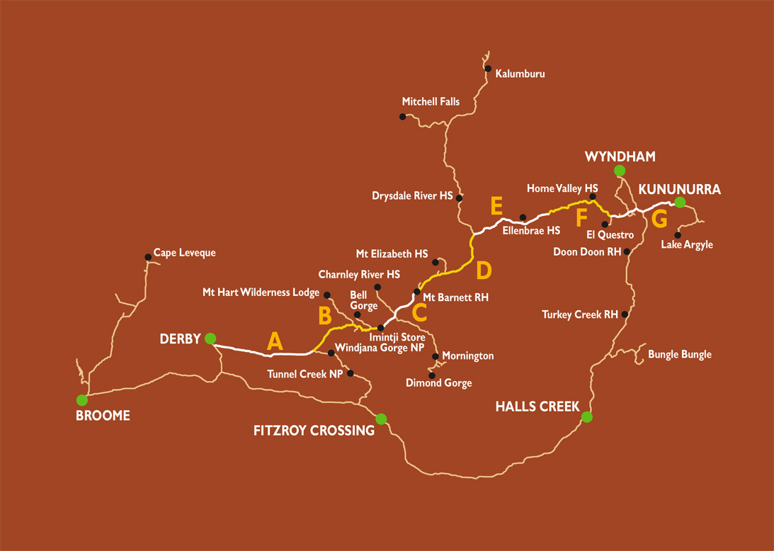 Map of the Kimberley | Strict Copyright and Credit to Greg and Josie Wales our friends