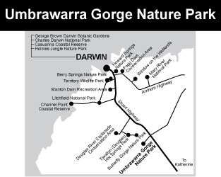 map Umbrawarra Gorge nature park