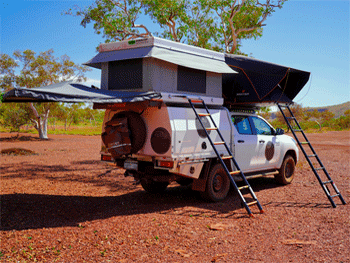 Double roof top tent camper hire